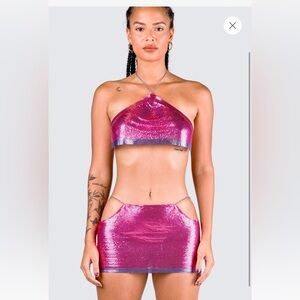 Finesse Jessa hot pink chainmail set